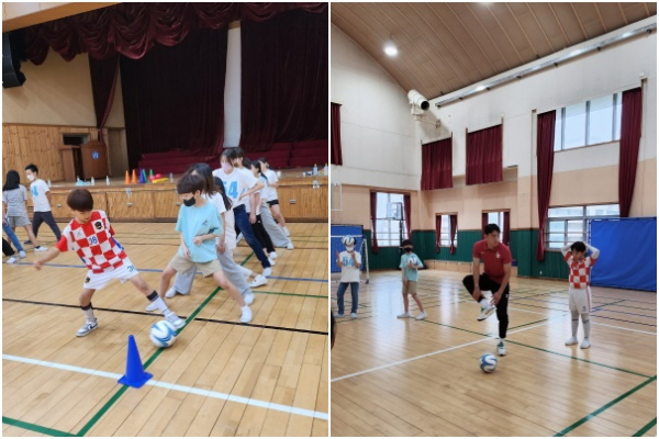 18일 대전대룡초등학교를 시작으로, 프로축구선수가 학교에 방문 '하나드림스쿨' 진행 모습