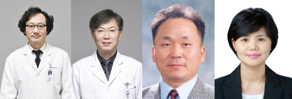 (왼쪽부터) 유탁근, 김주헌, 엄태환, 이경희 교수
