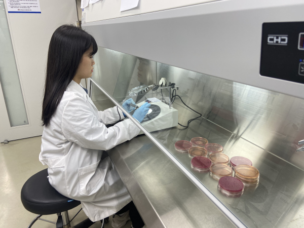 해수욕장 수질관리 검사 모습