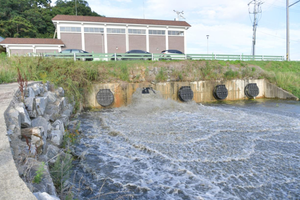 창소 배수펌프장 가동 모습