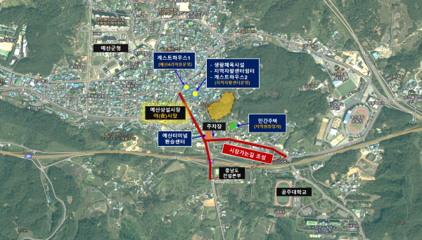 예산군 지역활력타운 계획도.