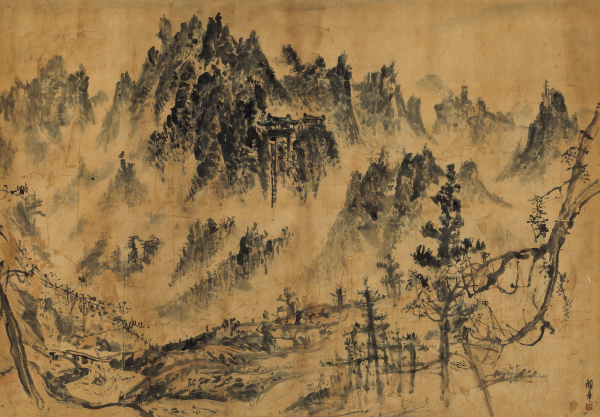 기증 작품 (이응노 作, 금강산보덕굴, 한지에 수묵담채, 170.8 × 119cm, 1950년대)