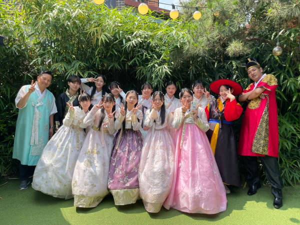 일본 구마모토 중앙고와 홈스테이 국제 교류 행사 모습