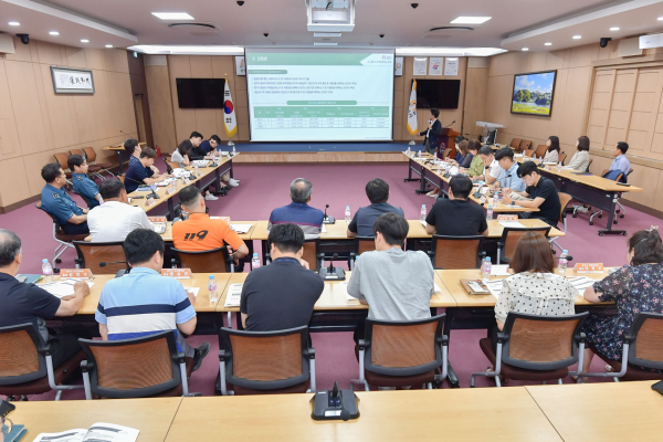 지역안전지수 개선대책 보고회 및 담당자 워크숍 진행 모습