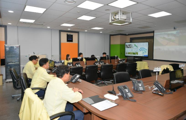 최재구 군수 재난안전대책본부 운영 모습