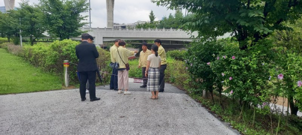 고기동 세종부시장, 집중호우 피해우려지역 현장점검 모습