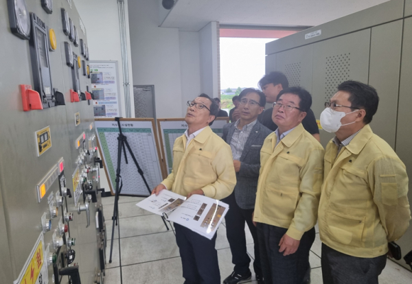 이병호 사장 장마철 농업생산기반시설 점검 모습