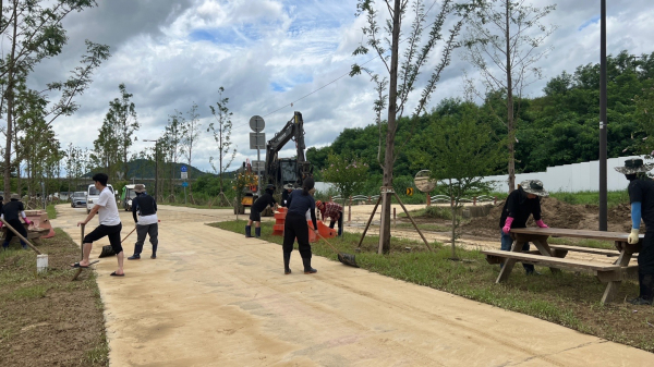 세종합강캠핑장 집중호우 피해 복구 모습