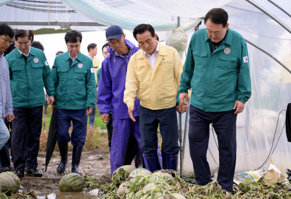 윤석열 대통령 논산 방문 모습