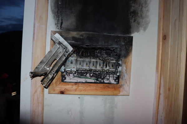 에어컨 실외기 화재 모습