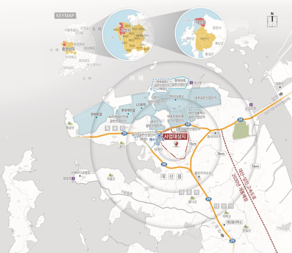 대산 그린컴플렉스 일반산업단지 대상지 위치도