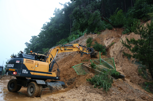 서천군 수해 현장 응급 복구 모습