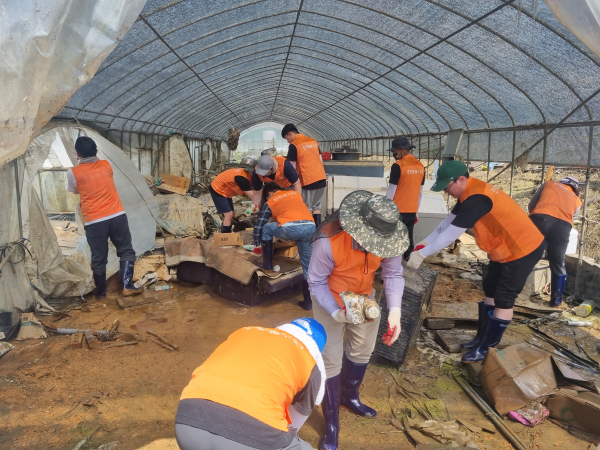 청양지역 수해복구현장 모습