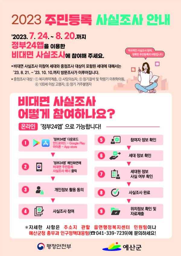 주민등록사실조사 홍보물