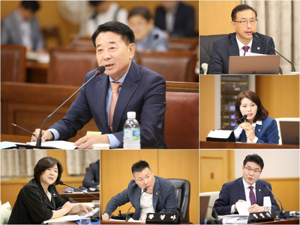 (왼쪽 시계방향)이상태 대전시설관리공단 이사장 후보자, 대전시의회 민경배 인사청문특위원장, 이금선, 정명국, 황경아, 안경자 의원