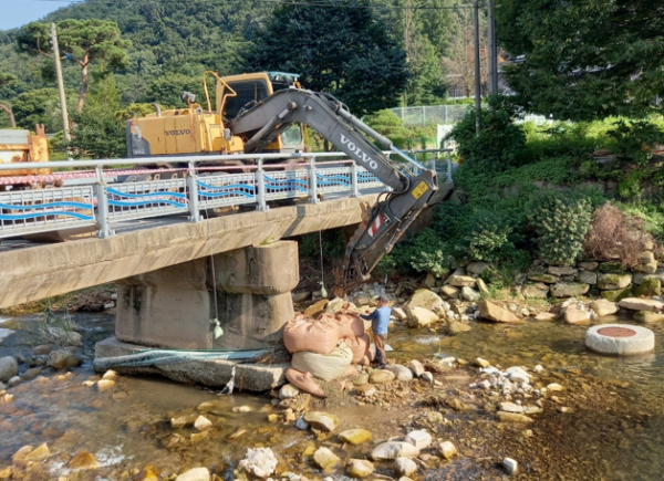 재해응급복구 진행 모습