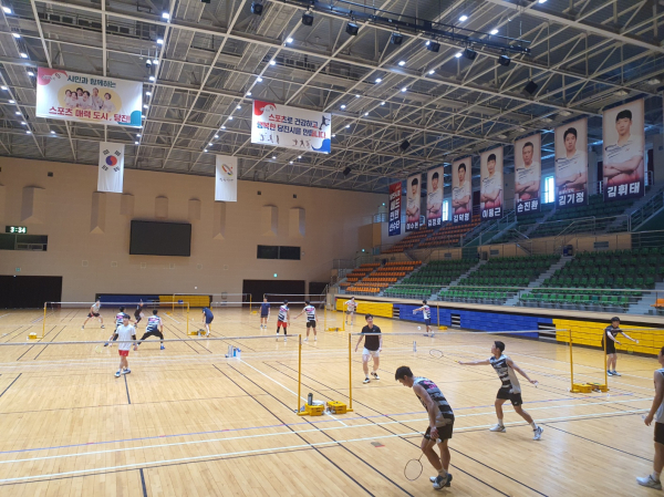 국군체육부대 당진실내체육관 훈련 모습