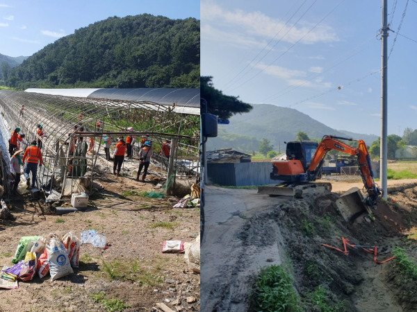 의용소방대연합회, 수해 피해 복구 봉사활동 모습