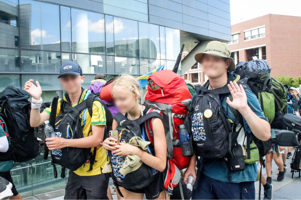 ‘2023 새만금 세계스카우트잼버리’에 참가한 스웨덴 잼버리 대원 835명이 본교 기숙사와 연수원에 입소 모습