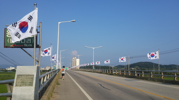 예산군 충의대교 태극기 게양