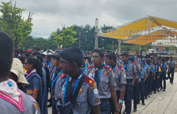 독립기념관에 도착한 스리랑카 대원들/박동혁 기자