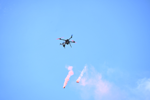 지난 21일 국방과학연구소에서 2023 을지연습 드론테러 실제훈련이 진행 모습