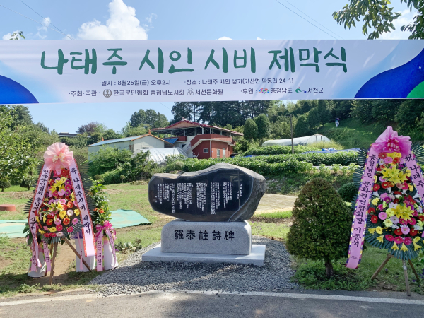 나태주 시인 시비 모습