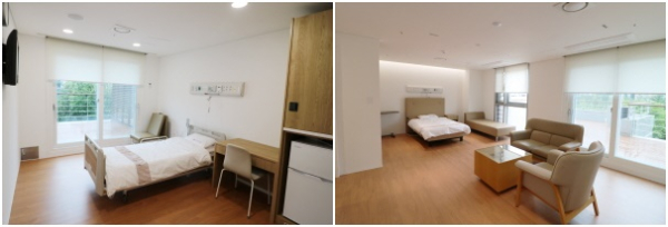 (좌)5병동 1인실, (우) VIP병실