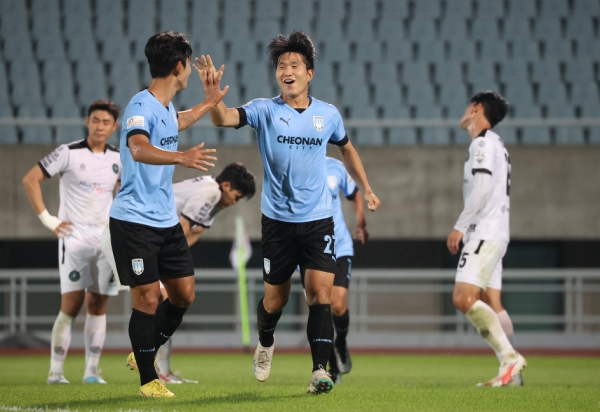 프로 데뷔골을 넣은 이석규 선수/한국프로축구연맹 제공