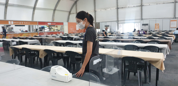 고위험병원체 선제검사 공기포집 모습