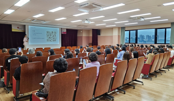 군 교육문화센터에서 진행된 ‘2023년 보육교직원 역량강화 교육’ 모습.