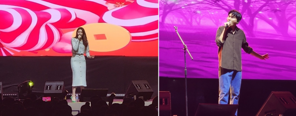 (왼쪽부터)축하공연을 펼치는 가수 케이시, 가수 카더가든/사진=박동혁 기자