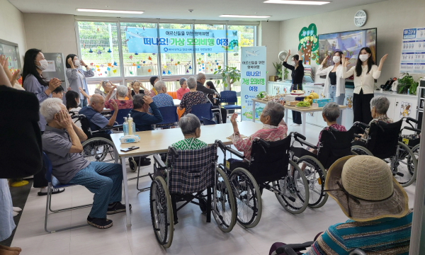 백석대 항공서비스전공 재학생들의 자원봉사 진행 장면/백석대 제공