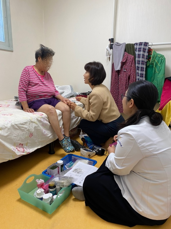 18일 진행된 방문약손사업 현장 사진