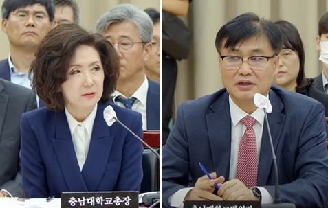 왼쪽부터 충남대 이진숙 총장, 충남대병원 조강희 병원장