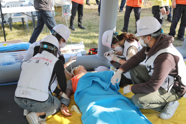 지난 25일, 한국동서발전(주) 당진발전본부에서 안전한국훈련 실시 모습
