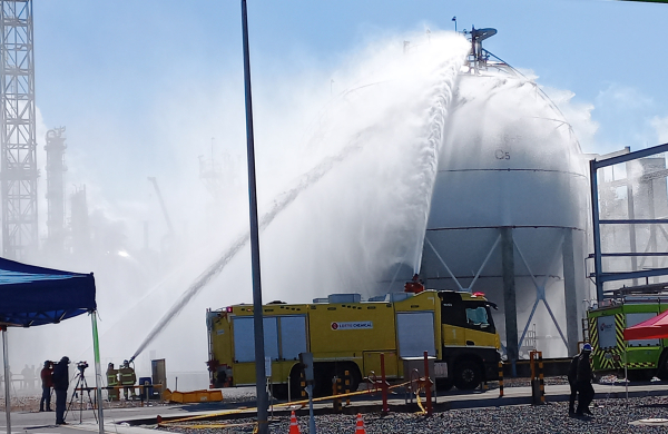 지난 7일 롯데케미칼 대산공장에서 열린 2023년 재난대비 안전충남훈련 및 긴급구조종합훈련 모습