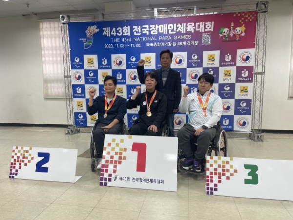 사격 시상식 모습