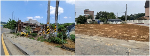 방치건축물 철거 전, 철거 후