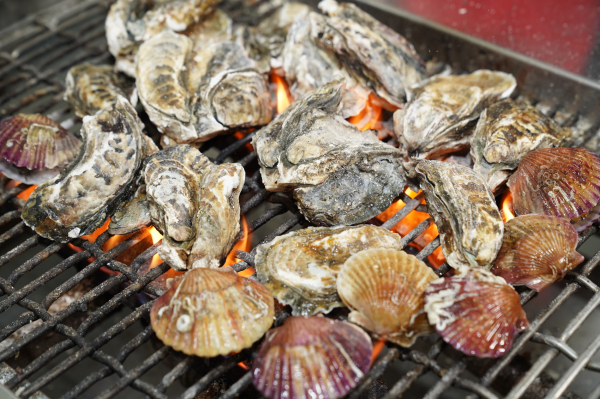 굴 구이 모습