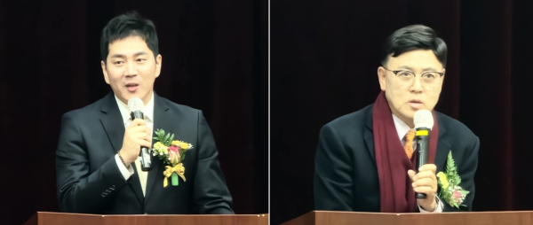 (왼쪽부터)김가람 최고위원, 이명수 국회의원/사진=박동혁 기자