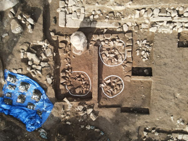 백화산성 태일전 터 발굴(2호 건물지 전경)