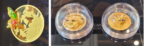 왼쪽부터 화접도, 2024 입체형 황금용Ⅰ, 황금용Ⅱ 기념메달