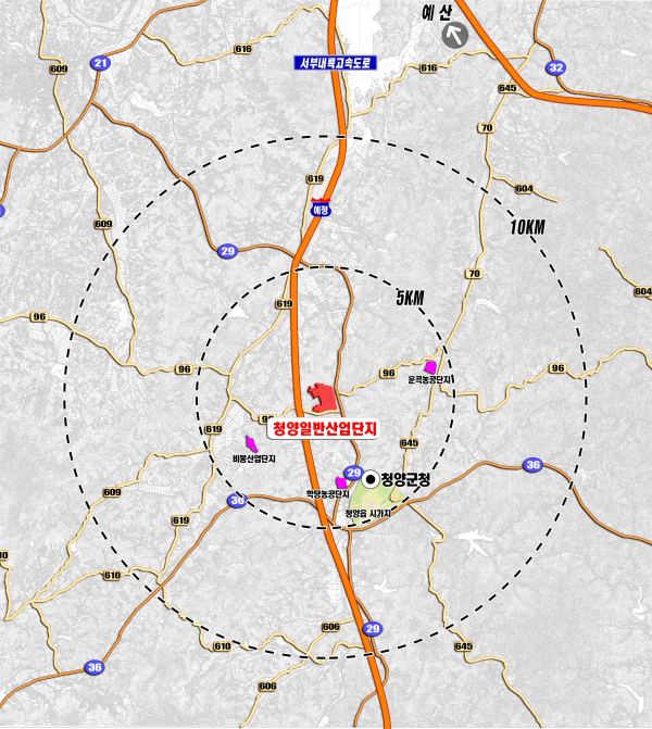 청양 수소특화단지 위치도