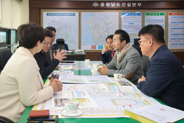 충청남도 건설본부 방문, 지방도 619호선 중흥2교에서 증흥3교 4차선 확장 건의문 전달