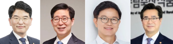 (왼쪽부터)박완주 국회의원, 양승조 전 충남지사, 이정만 천안을 당협위원장, 정황근 전 농림축산식품부 장관