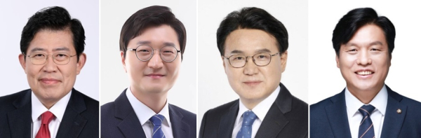 (왼쪽부터) 국민의힘 윤창현 의원, 더불어민주당 장철민, 황운하, 조승래 의원