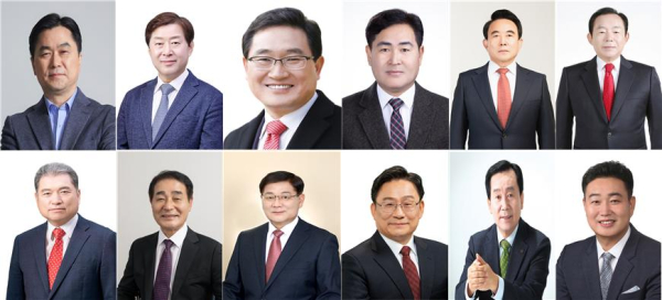 김종민 의원, 황명선, 김장수, 김흥규, 박성규, 이인제, 조재환, 박우석, 박찬주, 신원섭, 최호상, 이창원 예비후보(왼쪽 위부터 시계방향, 사진-중앙선관위