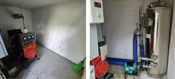 (사진 왼쪽부터) 동춘당근린공원 라돈 저감장치 설치 전, 동춘당근린공원 라돈 저감장치 설치 후 모습.