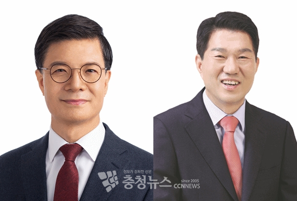 왼쪽부터 국민의힘 이석봉 대덕구 예비후보, 윤소식 유성구갑 예비후보